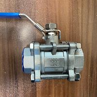 شیر گازی ۳ تیکه دنده ای استیل ۳۱۶